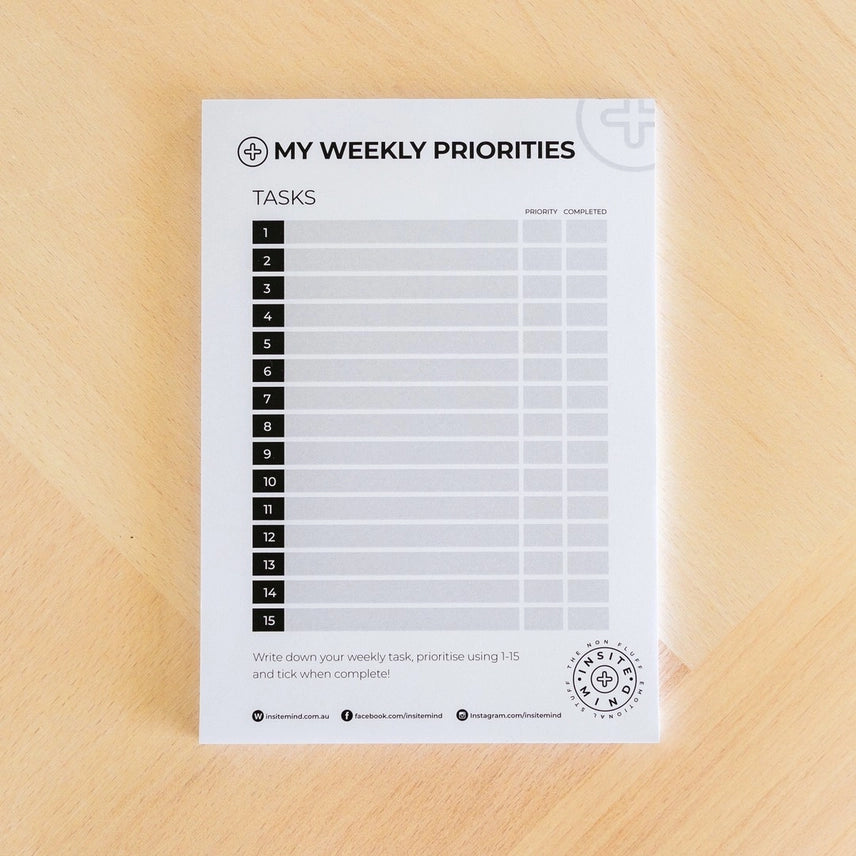 Weekly Priorities Notepad